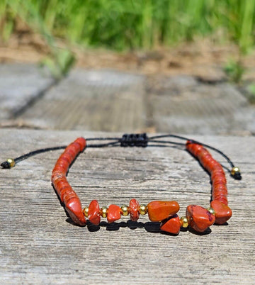 Bratara Jasp Rosu  snur reglabil Style