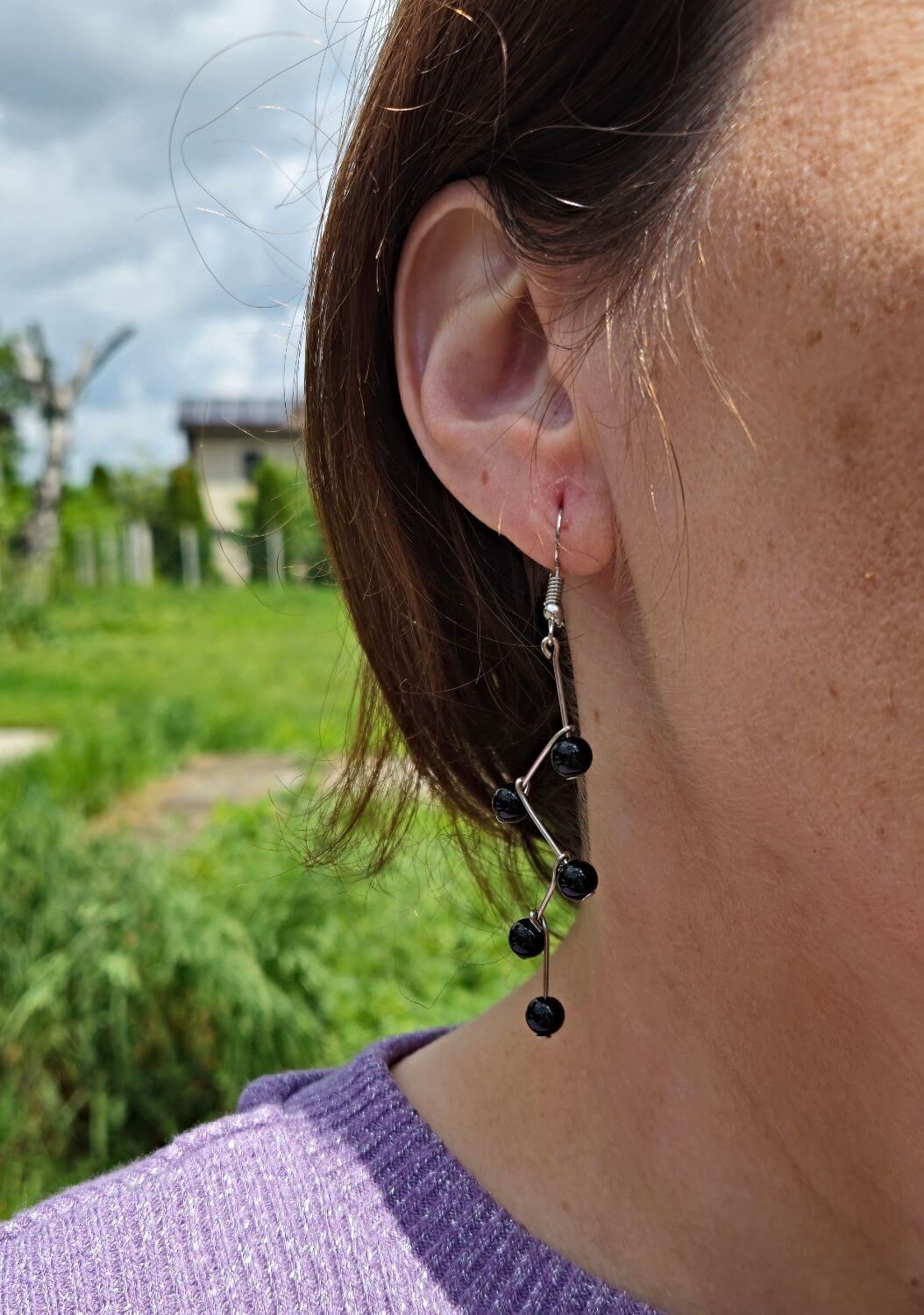 Cercei Onix Negru Mystic Five