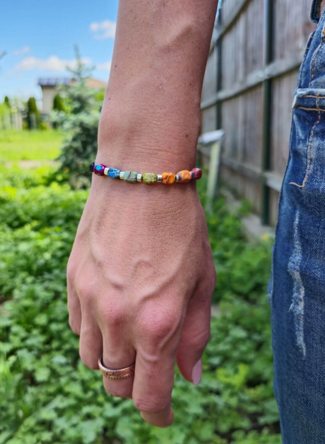 bratata jasp imperial in culorile celor 7 chakre