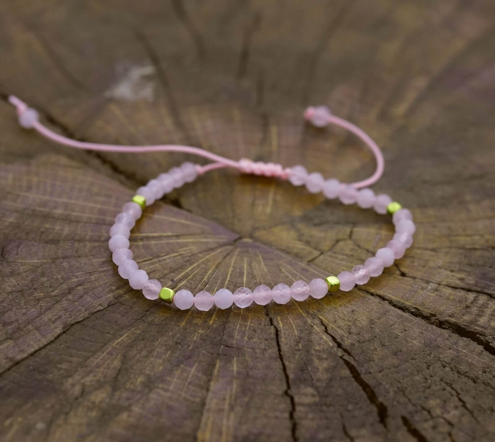 bratara cuart roz fatetat - 4mm