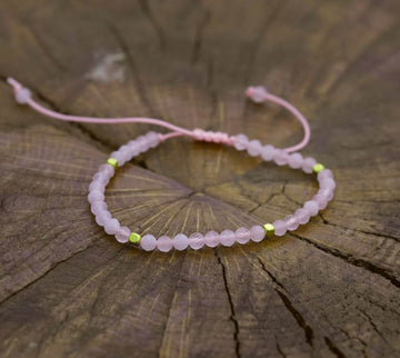 bratara cuart roz fatetat - 4mm