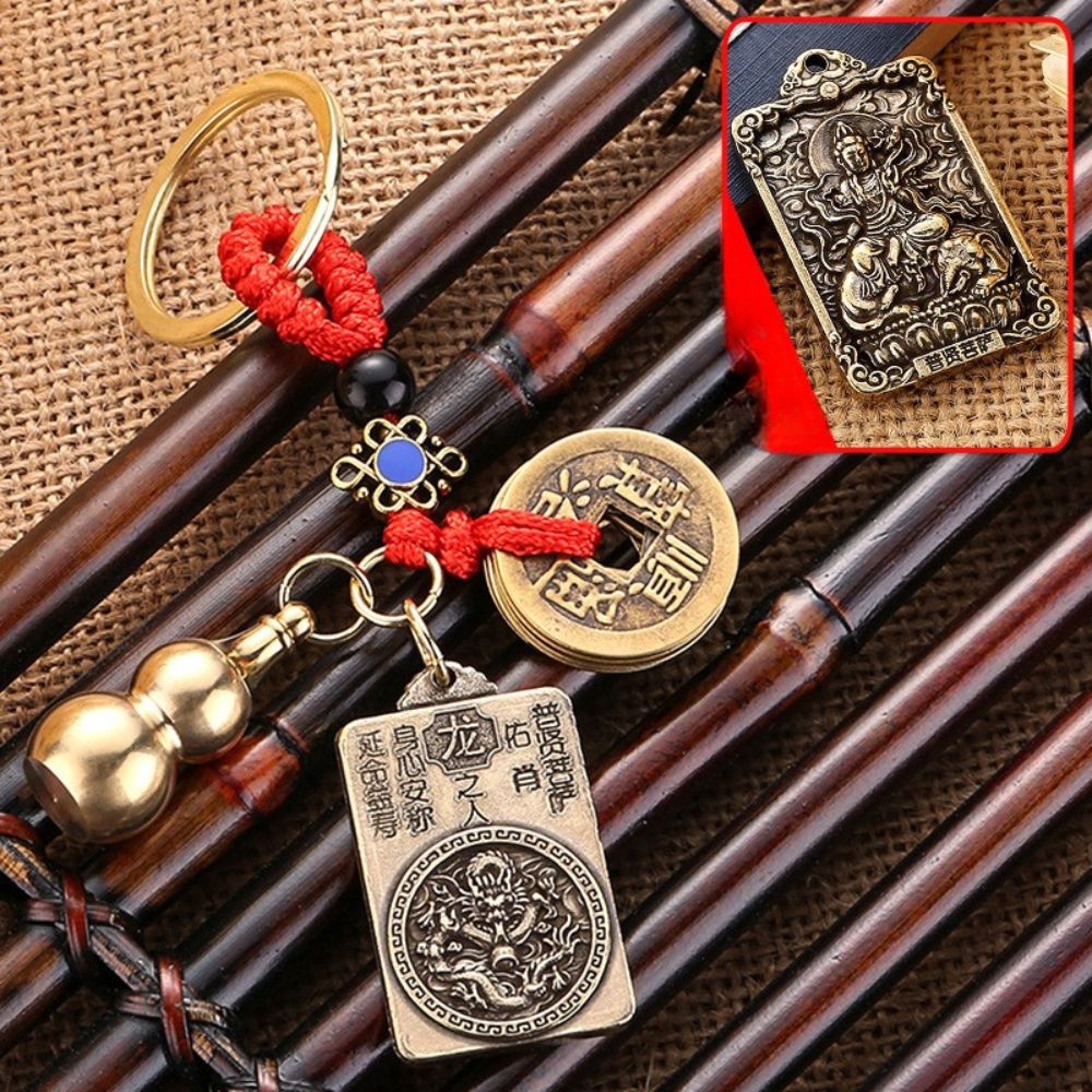 Amuleta Zodia Dragon 2026,  cu Wu Lou si Monede Chinezesti