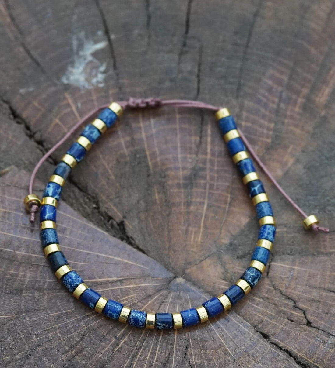 bratara reglabila jasp albastru