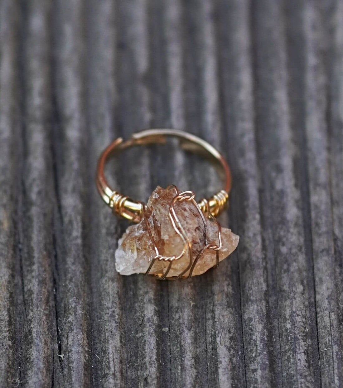 inel cu piatra naturala din citrin