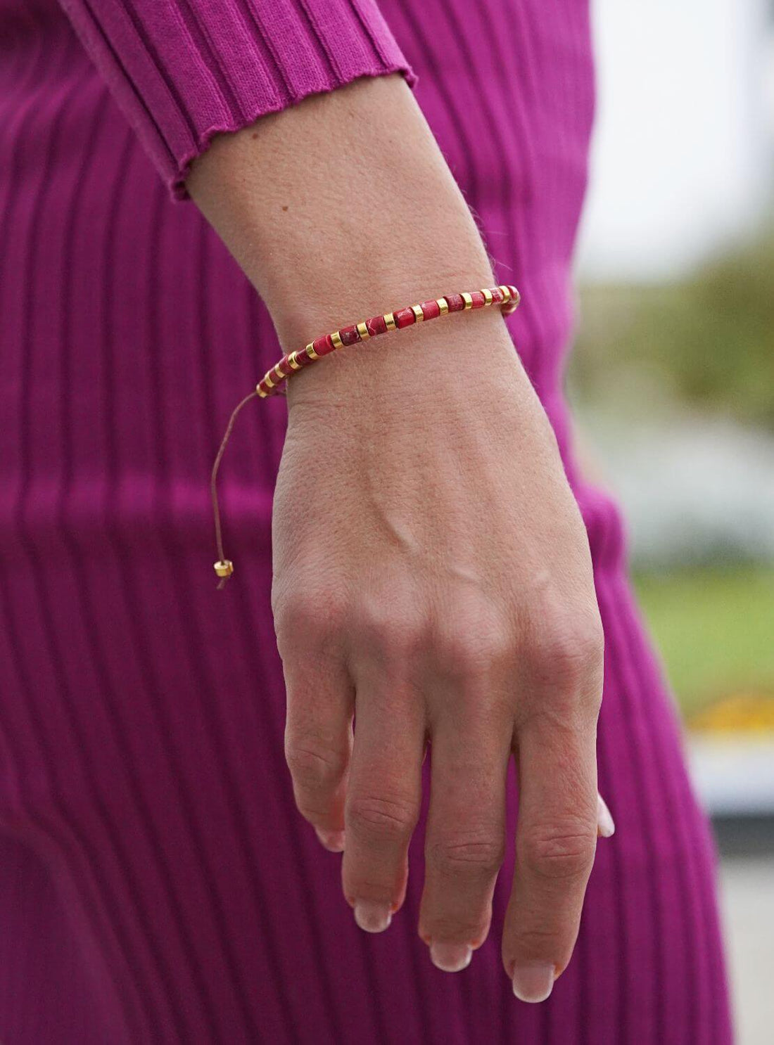 bratara reglabila jasp rosu imperial