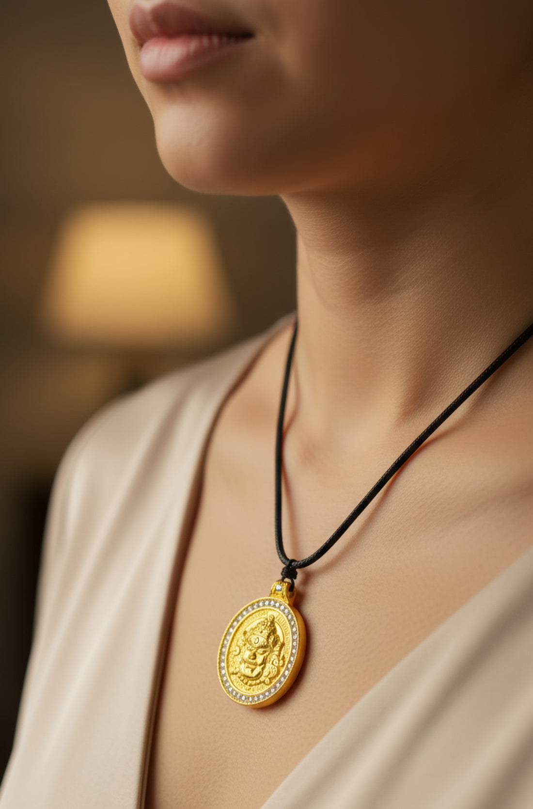 Pandantiv  Feng Shui cu Zeul Bogatiei și Snur – Canalul tau energetic spre abundenta