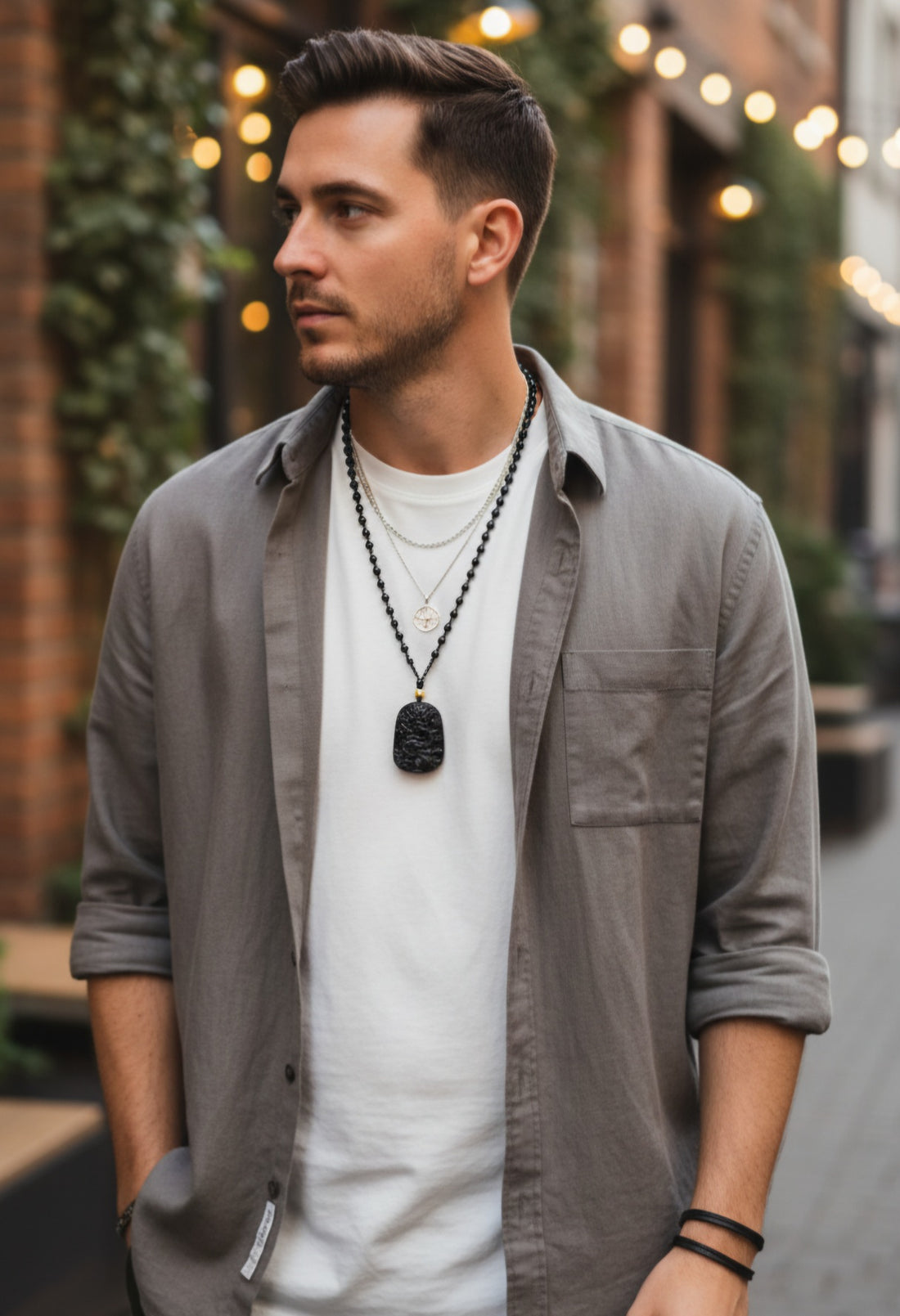 Forța Dragonului - colier din obsidian negru pentru protectie