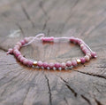 bratara cu cristale din rodonit fatetat (4mm)