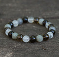 bratara zodia sagetator cu margele de 8 mm de  Labradorit, Cuarț Fumuriu, Obsidian Negru, Cuarț Transparent