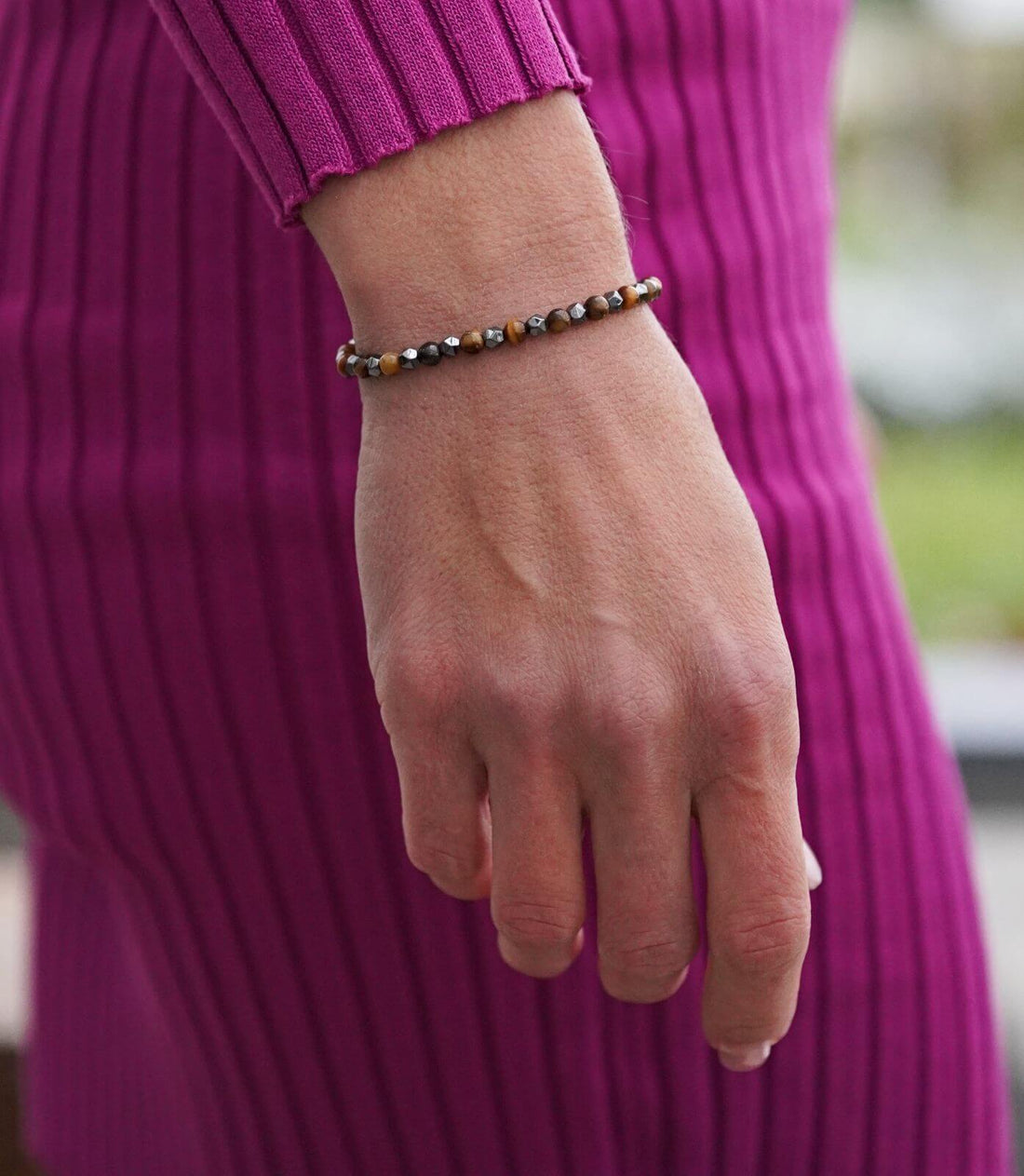 bratara din hematit si ochi de tigru (critale fatetate de 4mm)