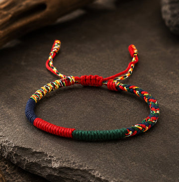 Brățară tibetană Cele 5 Elemente cu șnur multicolor – simboluri și culori