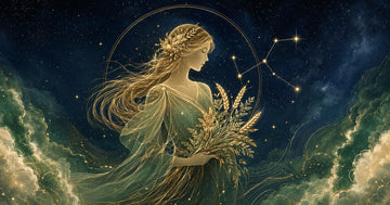 Simbolul zodiei Fecioară într-un peisaj celest – horoscop 2027