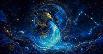 Simbolul zodiei Vărsător într-un peisaj celest – horoscop 2027