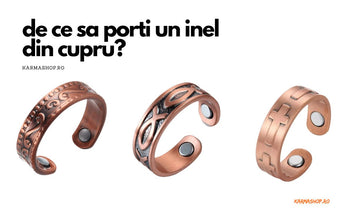Inele ajustabile din cupru cu magneți și simboluri diferite