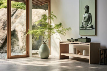 Living amenajat armonios cu mobilier, plante și culori inspirate de Feng Shui
