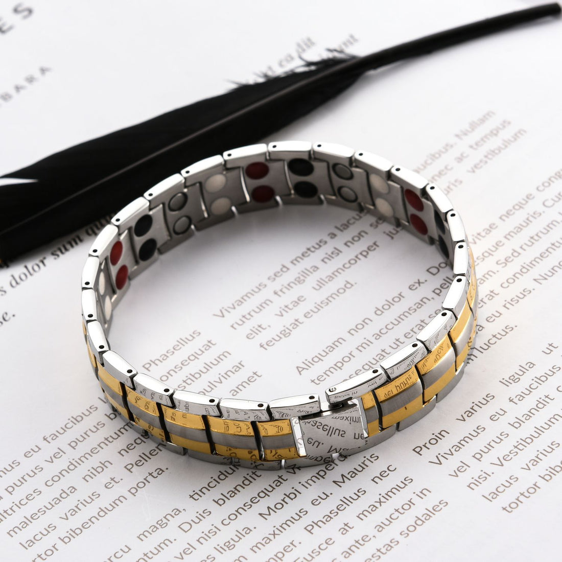 Brățară Magnetică "Royal Zen" Silver & Gold – Echilibru, Forță și Rafinament