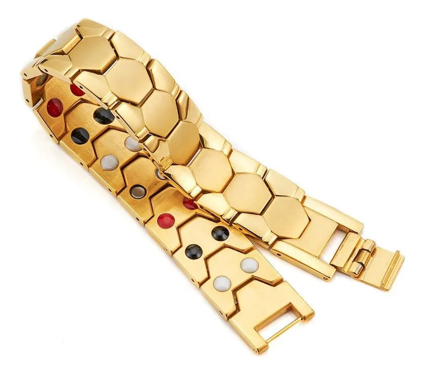 Bratara Magnetica Barbati, "Gold Power", Otel Inoxidabil