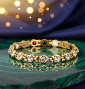 Brățară Magnetică SlimFit White Damă cu Neodim, Infraroșu, Germaniu & Ioni Negativi - Bijuterie Terapeutica pentru Femei