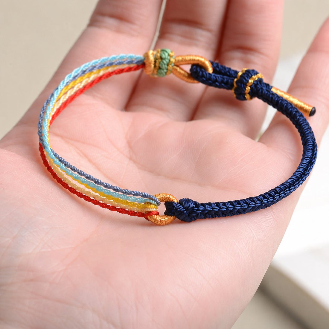 Bratara Norocoasa "Blue Karma", Design  Multicolor,Talisman Echilibru si Energie, Unisex