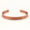 Brățară clasică din cupru fără magneți, bandă de 8 mm, pe fundal deschis