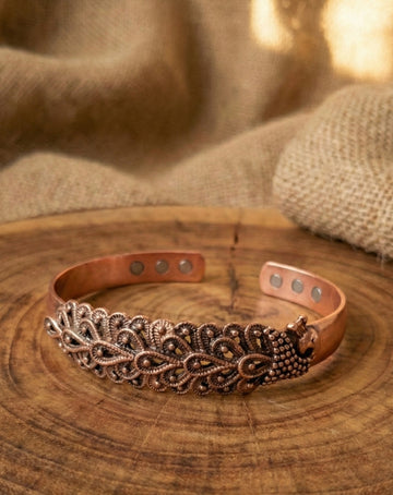 Brățară Terapeutică "Mayura" – Dansul Păunului din Cupru  cu Magneți pentru Echilibrare Energetică