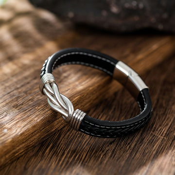 Bratara piele  pt. barbati "Nodul Destinului"