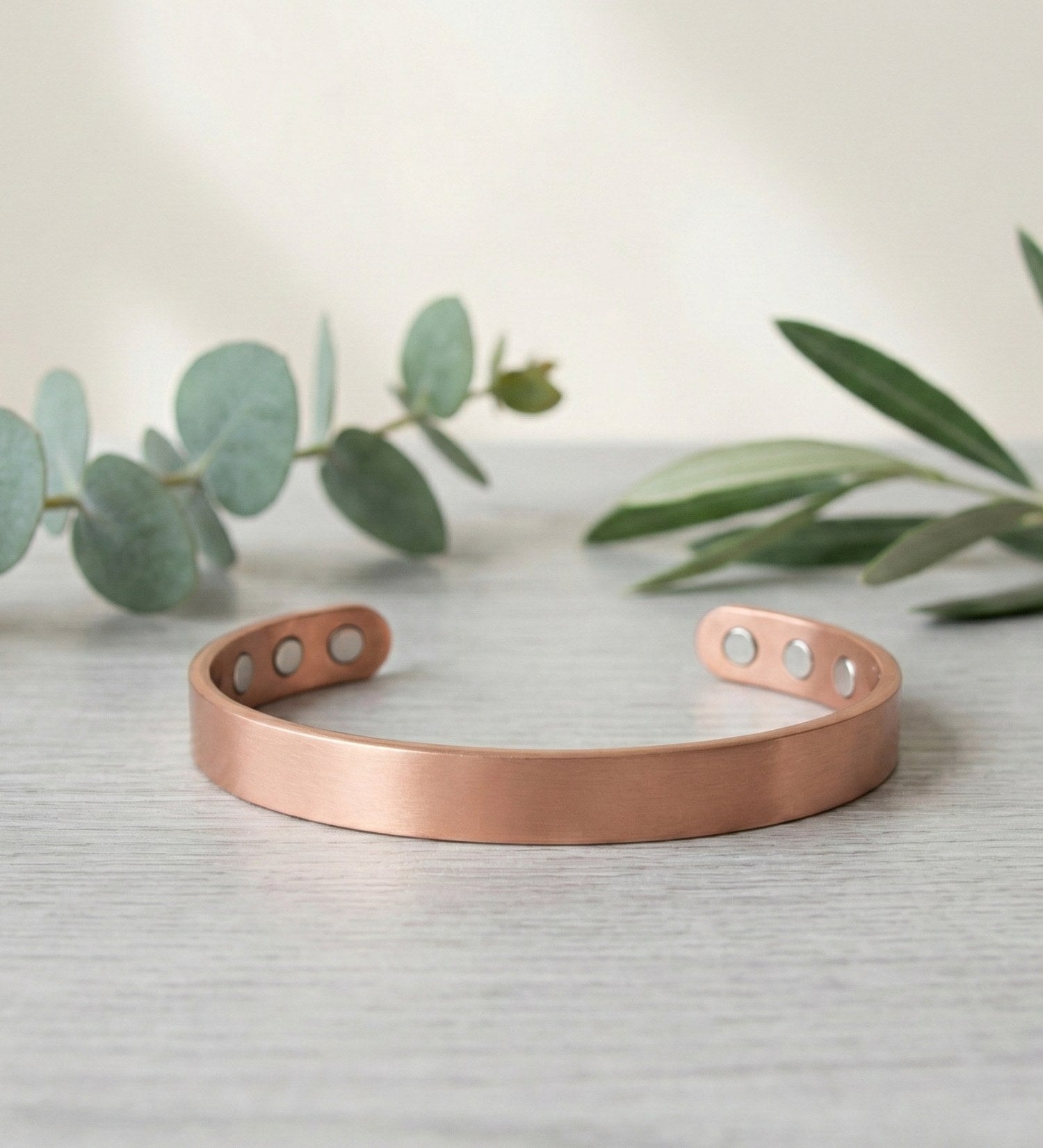 Brățară Cupru Pur "Simplicity", 6 Magneți Neodim, Design Neted Minimalist, Ajustabilă, Unisex