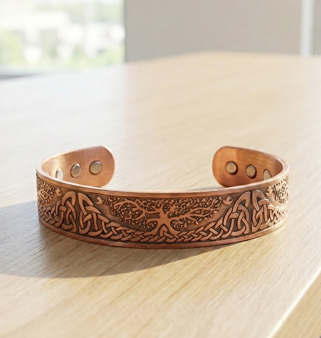 bratara barbati , din cupru, gravata cu motive nordice