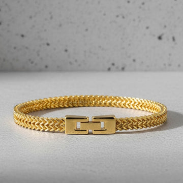 Bratara Barbati Regalis, Otel Inoxidabil, Placat cu Aur 14K