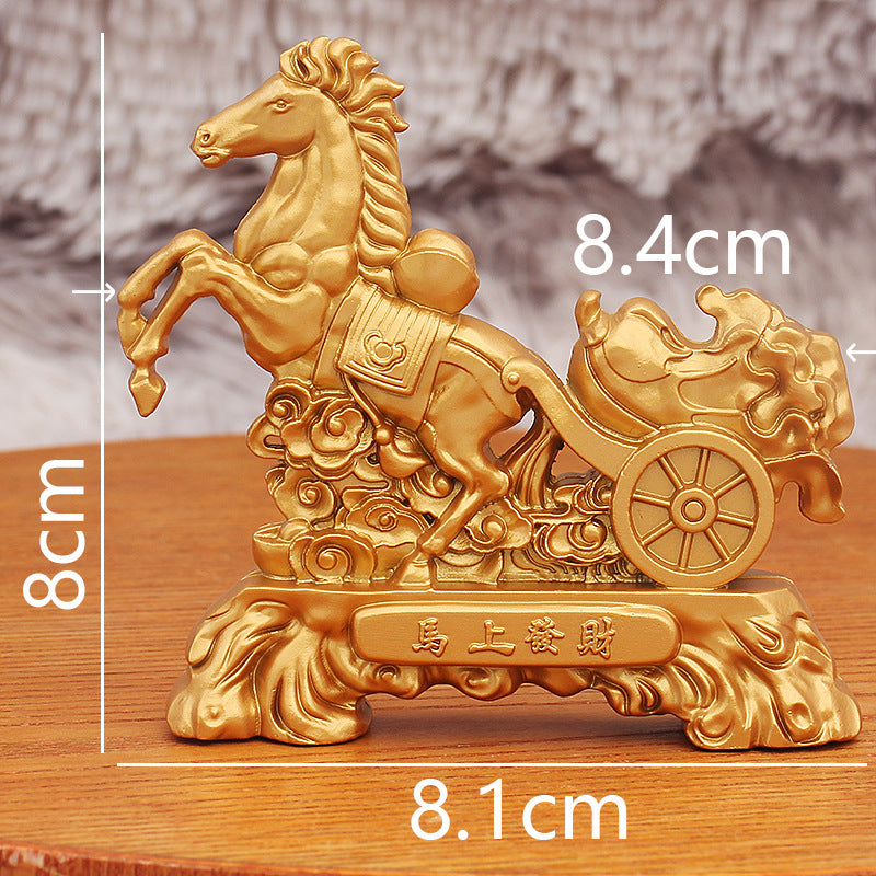 statueta feng shui cal cu trasura bogatiei
