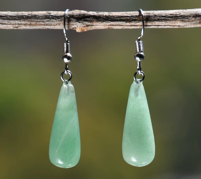 Cercei pietre aventurin verde Green Whisper