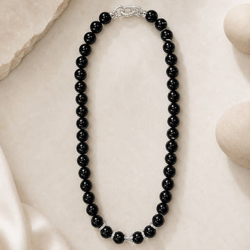 colier elegant cu margele dinonix de 8 mm