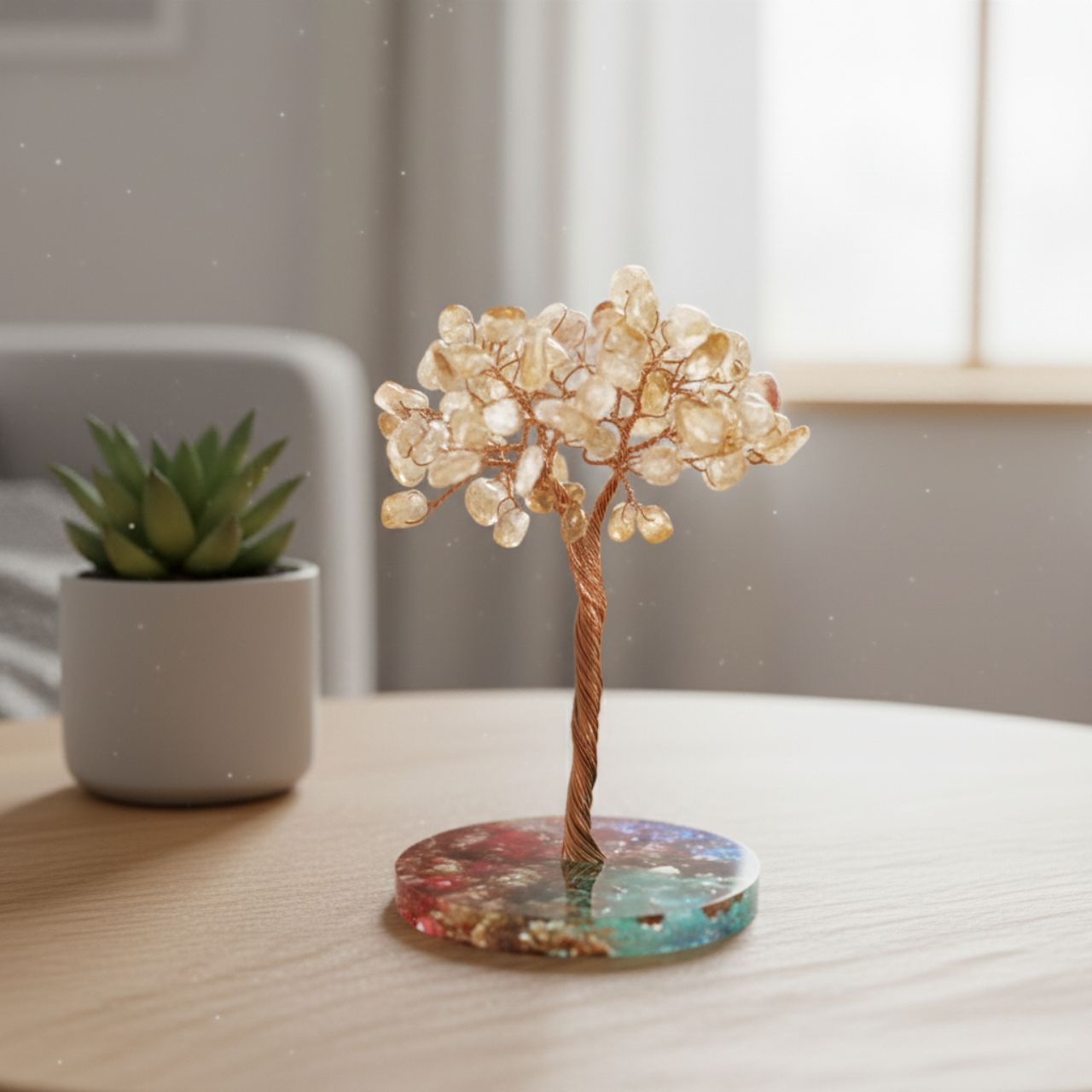 copacel feng shui cu cristale de citrin