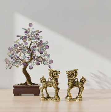 Chi Lin, creaturi mitice din tradiția Feng Shui, combină forța dragonului cu noblețea calului. 