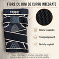 Material elastic cu spandex și fibre cu ioni de cupru integrate