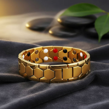 Bratara Magnetica Barbati, "Gold Power", Otel Inoxidabil