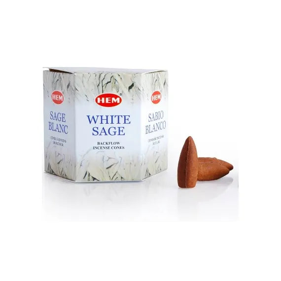 HEM White Sage – conuri parfumate cu salvie albă, backflow