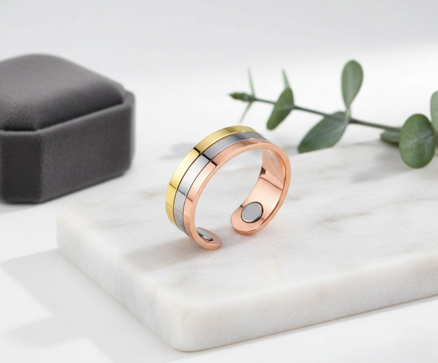 Inel din cupru "Trinity" , cu 2 magneti