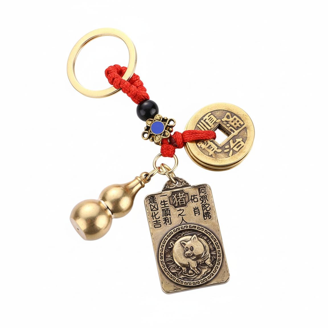 Amuleta Zodia Mistret 2026 cu Wu Lou si Monede Chinezesti