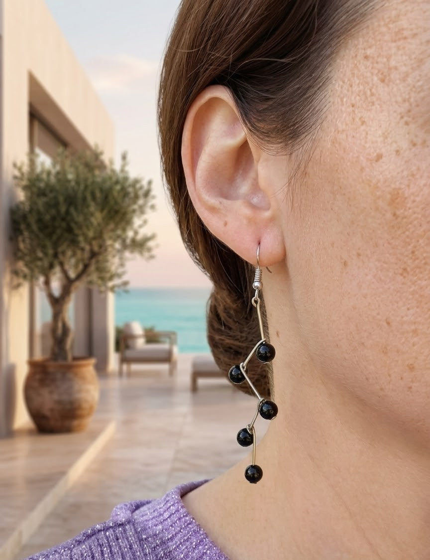 Cercei Onix Negru Mystic Five