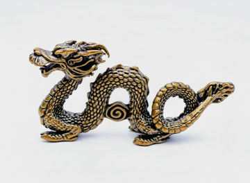 Statueta Dragon Chinezesc din alamă -  putere, curaj si bunastare