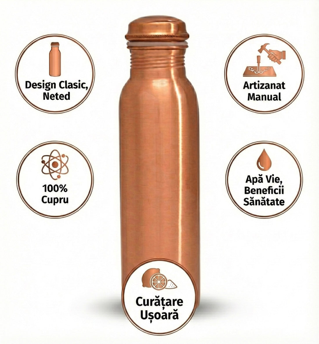 sticla din cupru clasica 1l