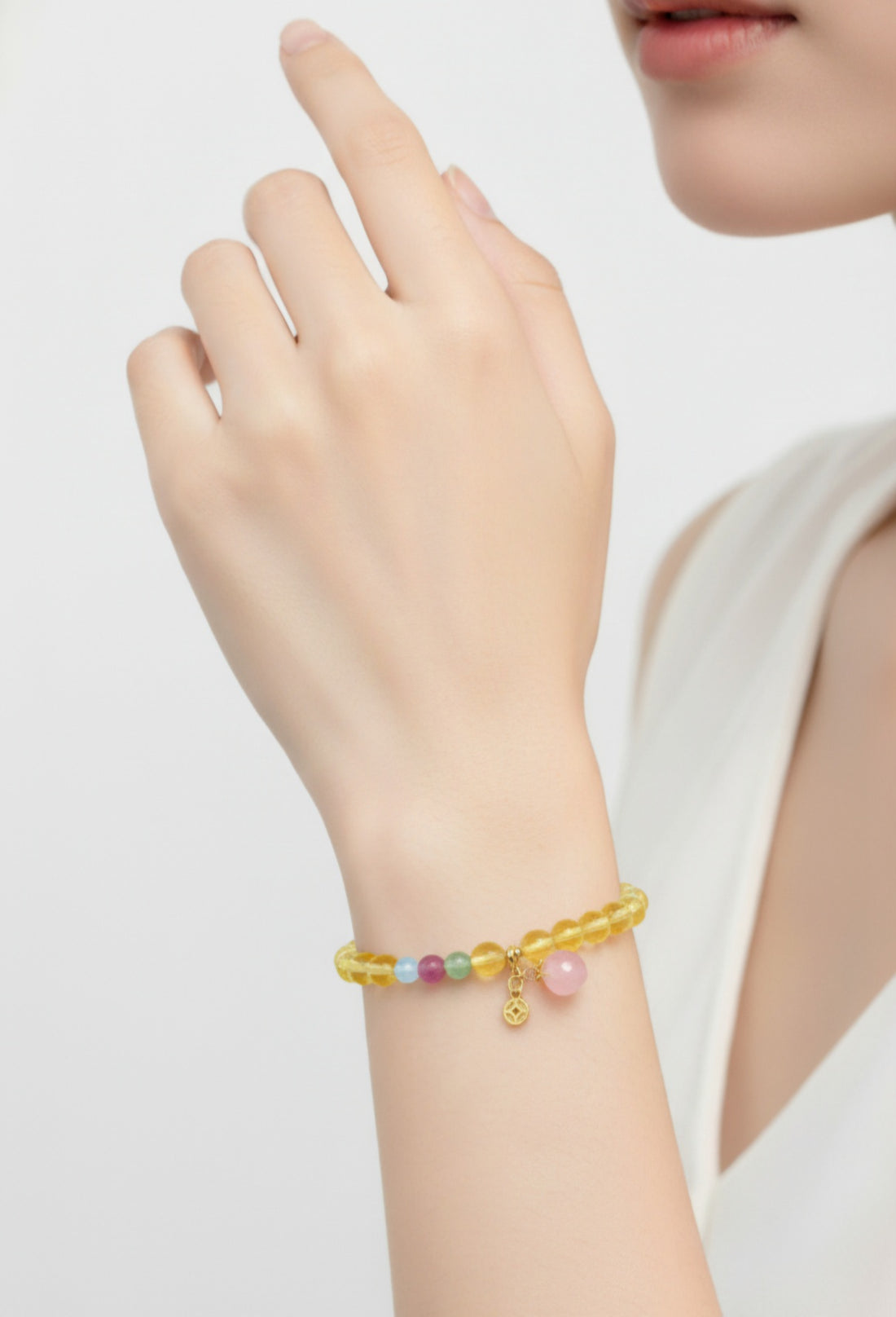 Brățară Feng Shui cu Charm Piersică și Monedă Feng Shui