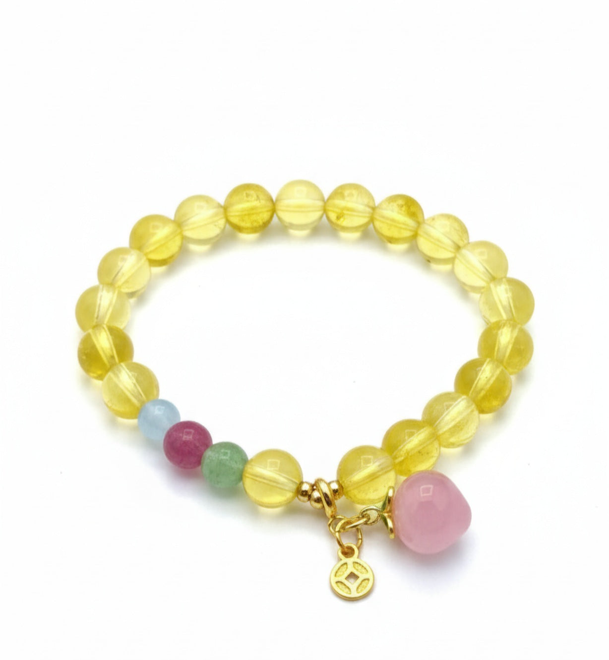 Brățară Feng Shui cu Charm Piersică și Monedă Feng Shui