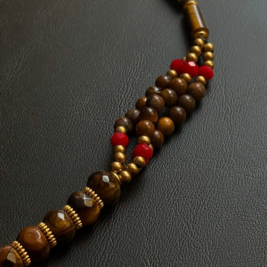 Colier Tibetan Damă cu Margele Ochi de Tigru , Artizanat Nepal