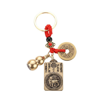 Amuleta Zodia Tigru 2026,  cu Wu Lou si Monede Chinezesti