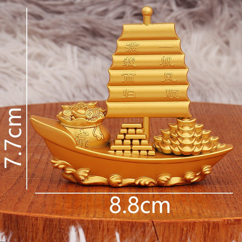 corabie bogatiei din alama - obiect feng shui aducator de prosperitate